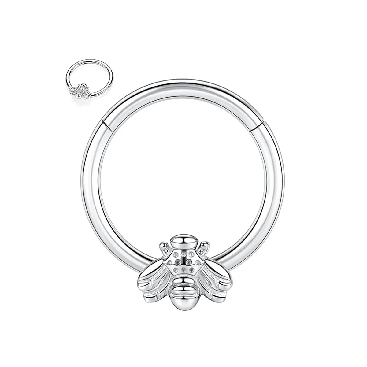 1 pièces abeille acier inoxydable crâne Septum Clicker cerceau anneau nez Labret oreille Tragus Cartilage Daith Helix boucle d'oreille goujon Piercing bijou