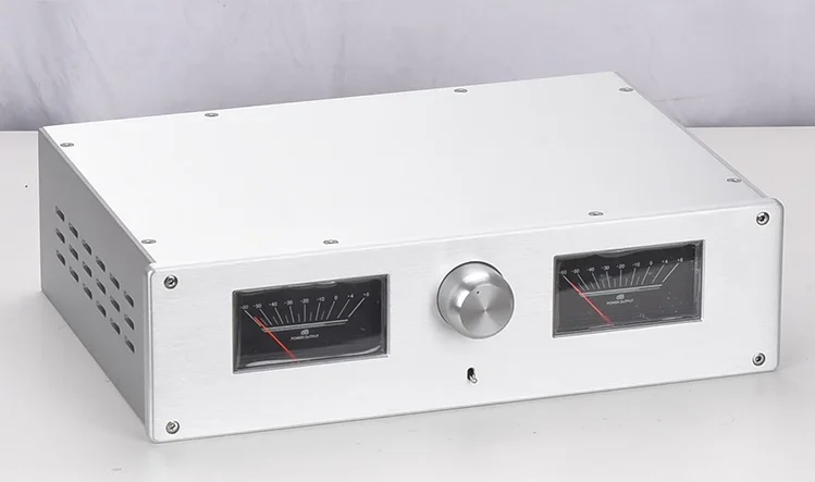 BRZHIFI 3610 Preamplifier Box Vintage Level Meter Vacuum Pipe Amplifier Aluminum Enclosure Tube Amplifier Hifi Sound Chassis