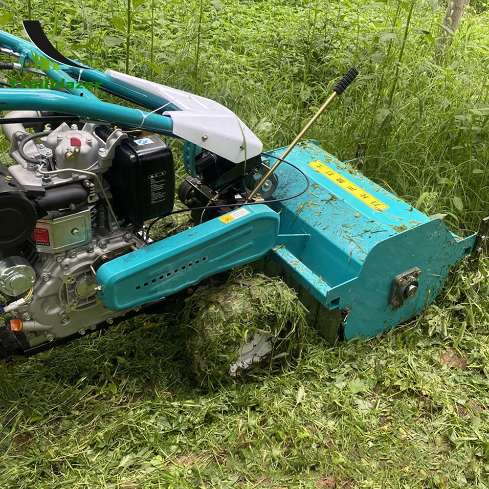 Walk-behind Front Lawn Mower 60cm Diesel Driven Self-propelled Lawn Mower for Orchard Garden Cutting Weeds Grass