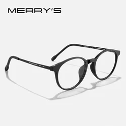 MERRYS DESIGN Retro Oval Glasses Frame For Men Women Pure Titanium Ultra-Light And Comfortable TR90 Optics Eyeglasses S2838