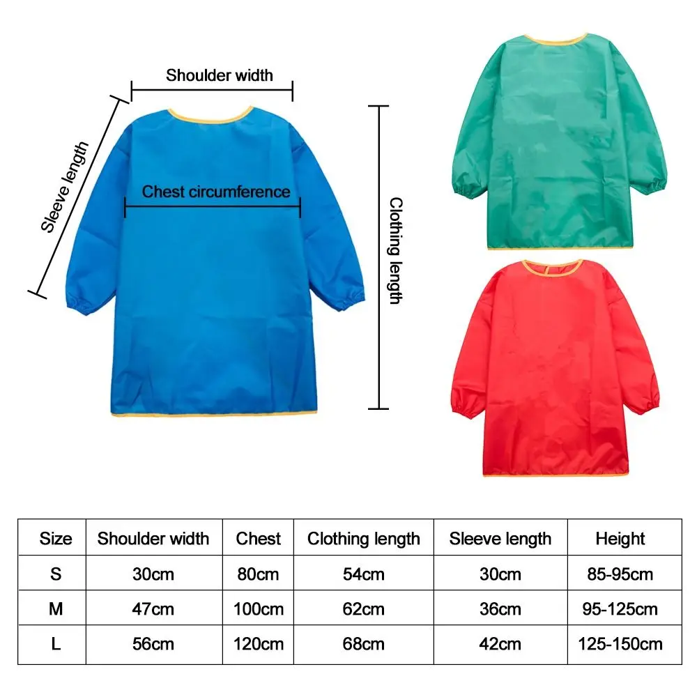 Tablier imperméable à manches longues pour enfants, école, artisanat d'art, peinture, chef de cuisine, alimentation pour bébé