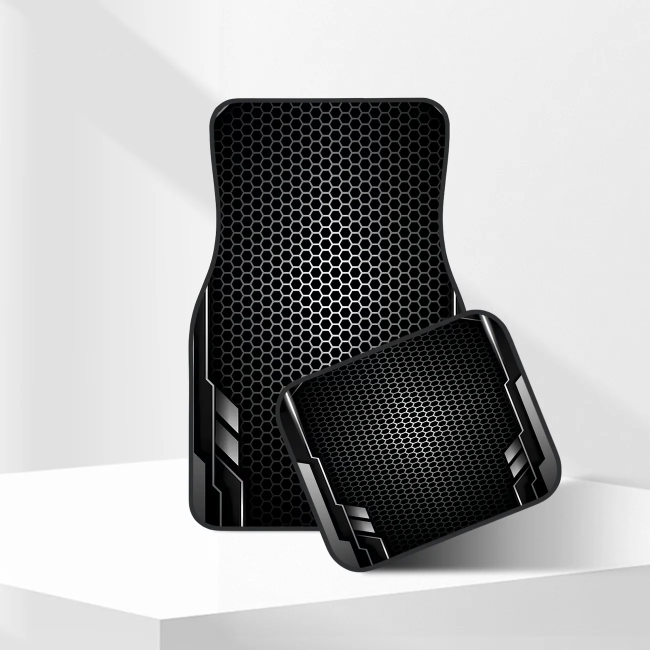 4pcs/Set Car Foot Mats, Premium Material, 2D Technology Sense Pattern Printing, Designed For Car Interior Decoration, Durable An