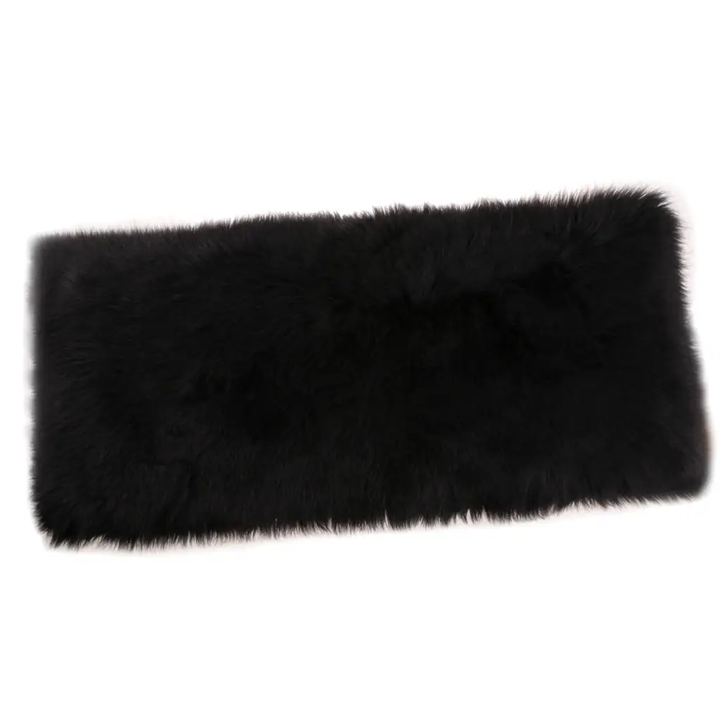 Plush Shaggy Carpet for Living Room Black Rug Mat for Couch Cushion Soft Artificial Sheepskin Floor Cover for Home