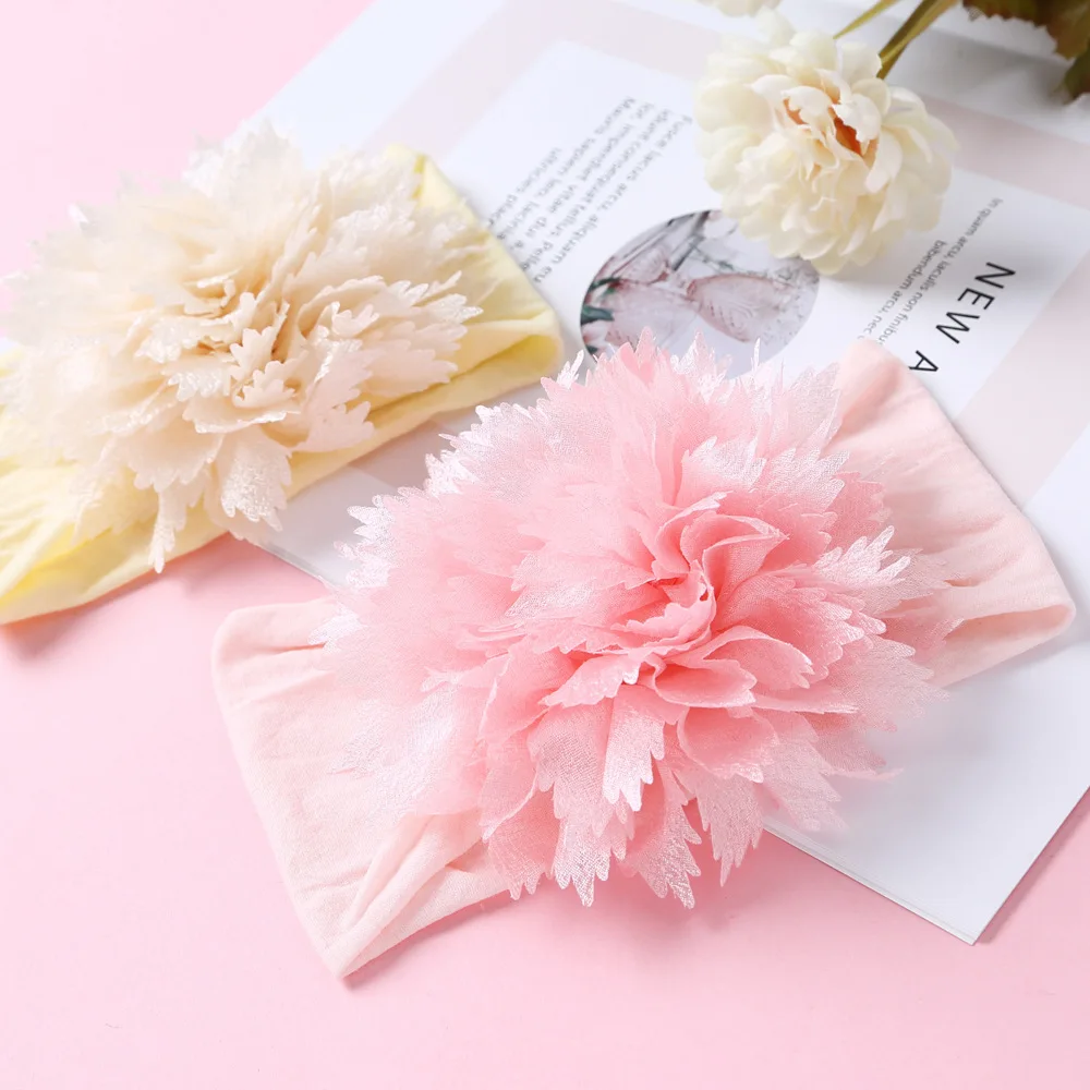 Bandeau de cheveux en nylon pour bébé, turban doux pour bébé, coiffe à fleurs pour enfants, bandeau de sauna pour nouveau-né fille, accessoires pour