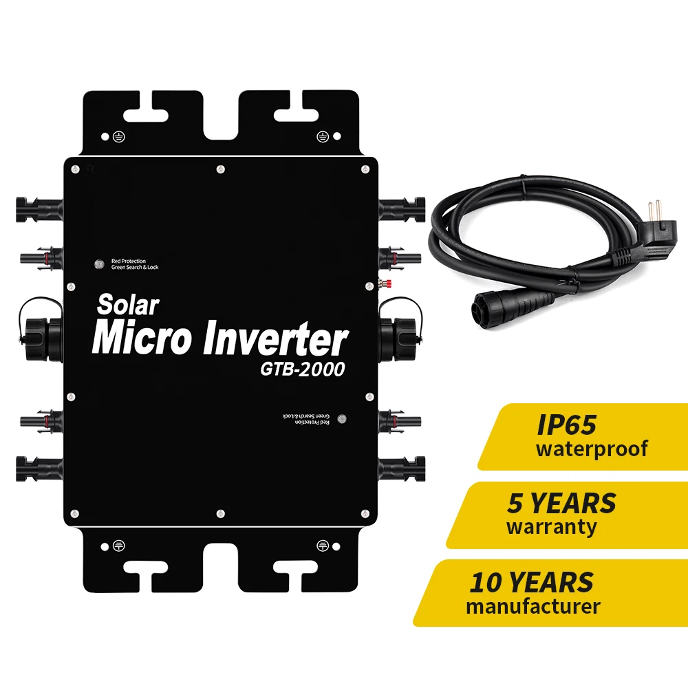 2KW Photovoltaic Inverter Micro 110V 230V Balcony Power Plant Solar Grid  inverter 2000W