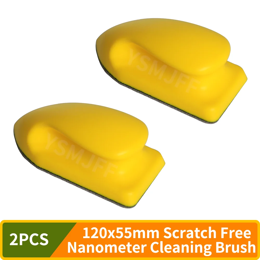 

2PCS 120x55mm Scratch Free Nanometer Cleaning Brush Leather Brusher Car Seat Brush for Vehicle Furniture Couch Boots Sofa Window