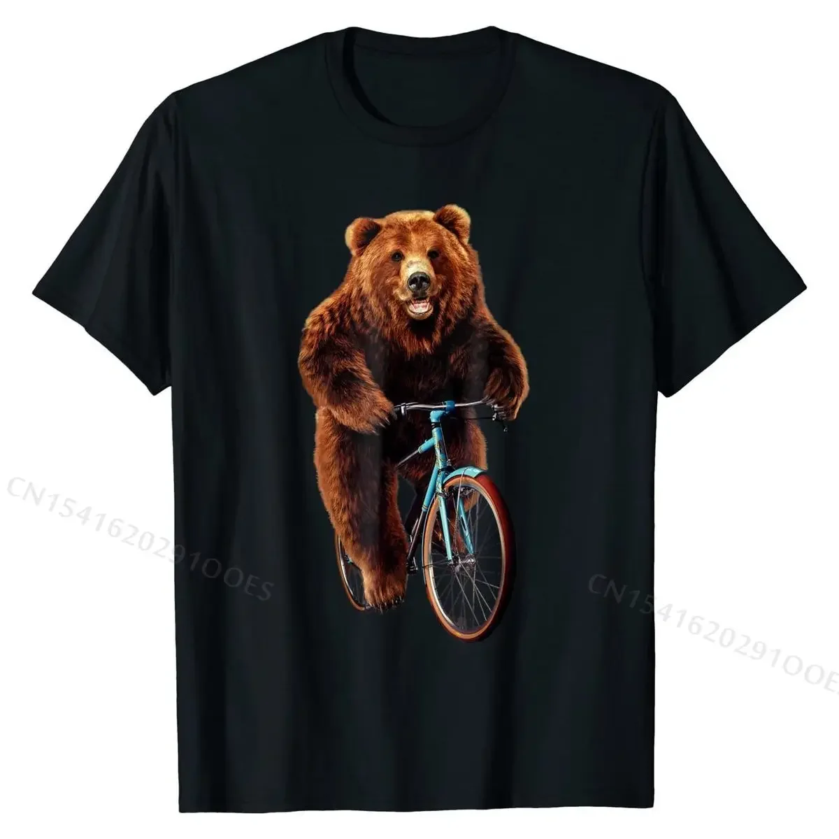 T-Shirt - Happy Grizzly  Cycling, Mountain Bike Bicycle T Shirt Classic Normal Cotton Young Top T-shirts Normal