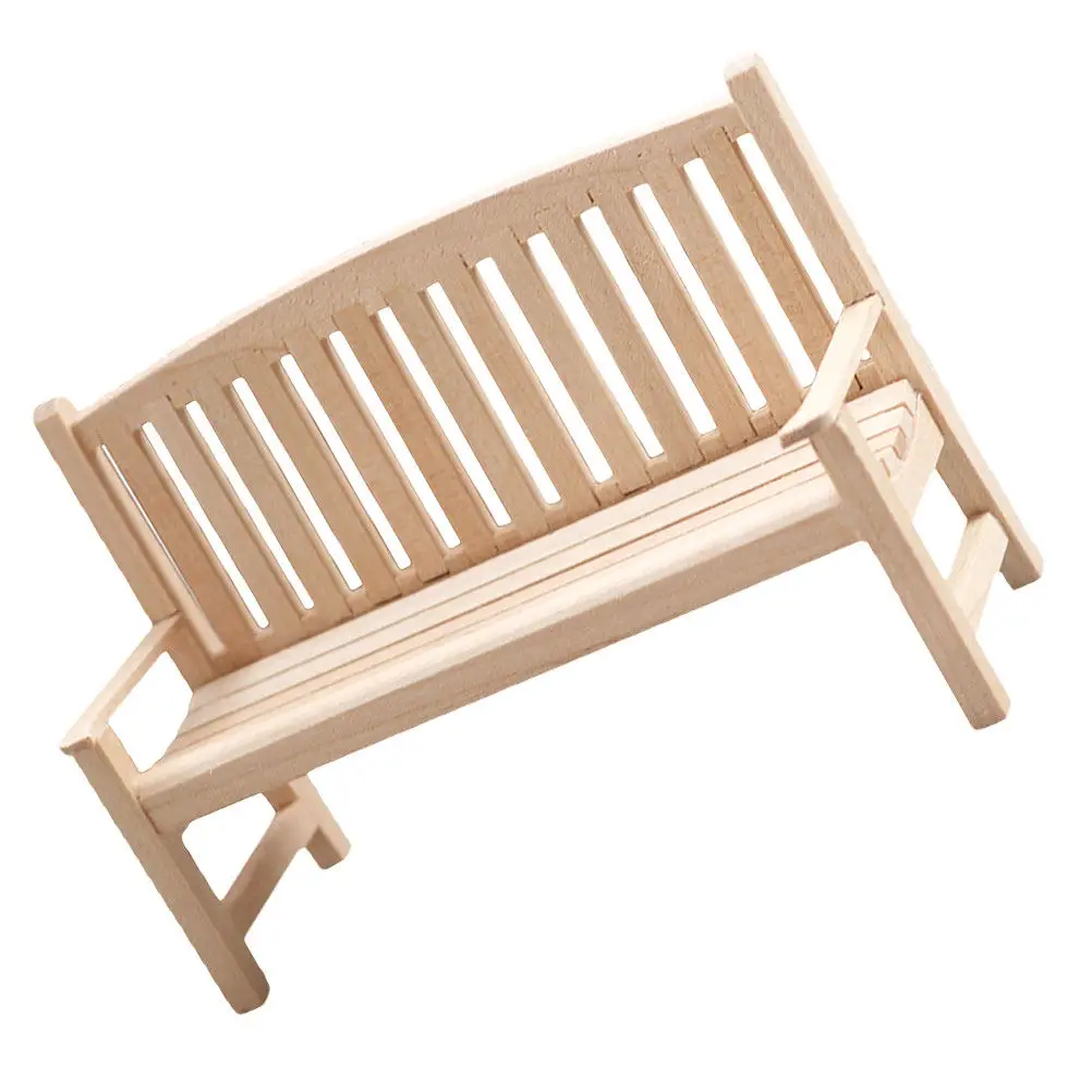 

Miniature Chair Uncolored Wood Furniture Rustic Mini House Accessory Decorative Compact Smooth Surface Mini Chair for Miniature