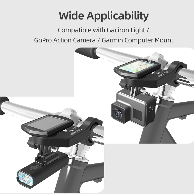 GACIRON Multifunctional Bicycle Computer Mount Fit for Gopro Camera & Gaciron Light Adjustable Headlight Holder Bike Accessories