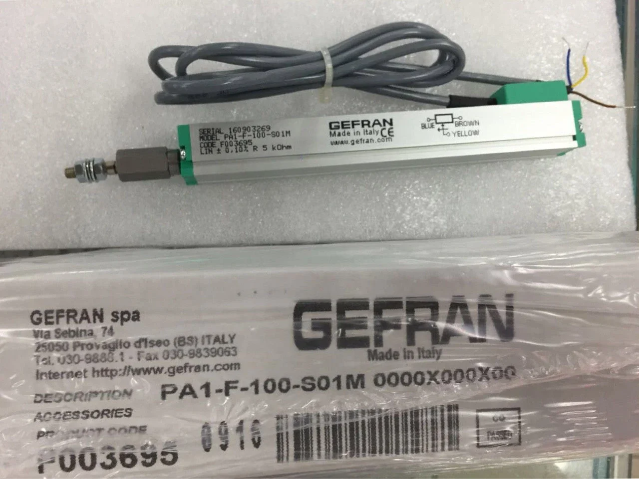 GEFRAN Jefferson PA1-F-150-S01M-XL0202 Micro Rod Electronic Ruler Displacement Sensor