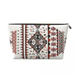 Custom Travel Kabyle Amazigh Pattern Toiletry Bag Berber Art Symbol Cosmetic Makeup Organizer Beauty Storage Dopp Kit Case