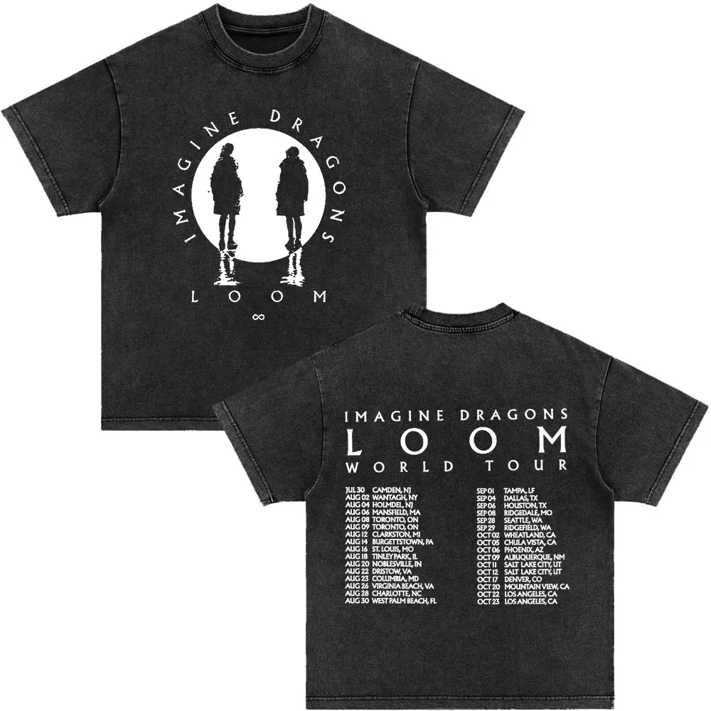 

Футболка Imagine Dragons Bones Skull в винтажном стиле с эффектом потертости, футболка с изображением рок-группы, мужская и женская одежда, хлопковые свободные футболки с коротким рукавом