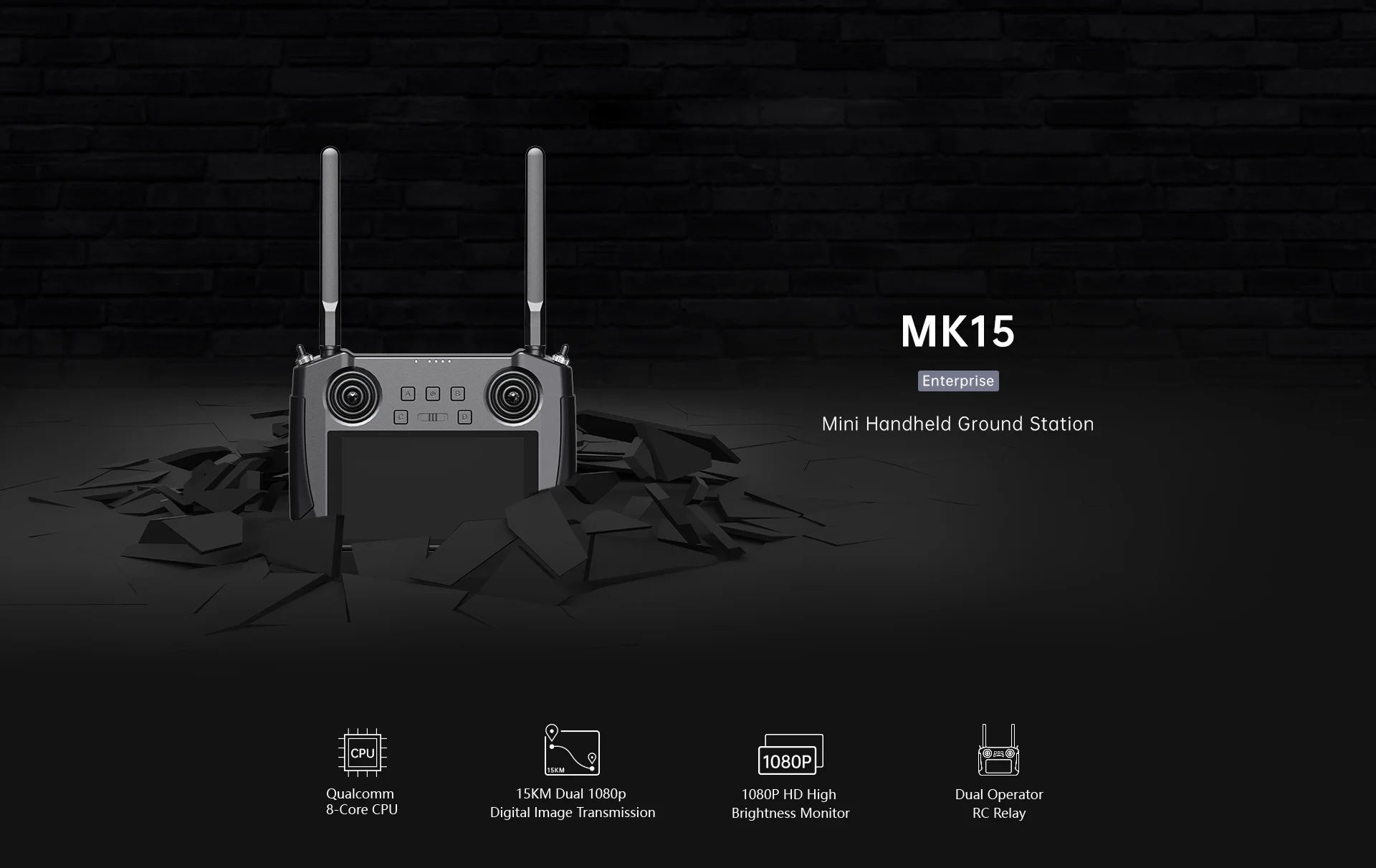 

KANGTAO SIYI MK15 Mini Handheld Ground Station 15km of high-definition digital video transmission Drone remote controller