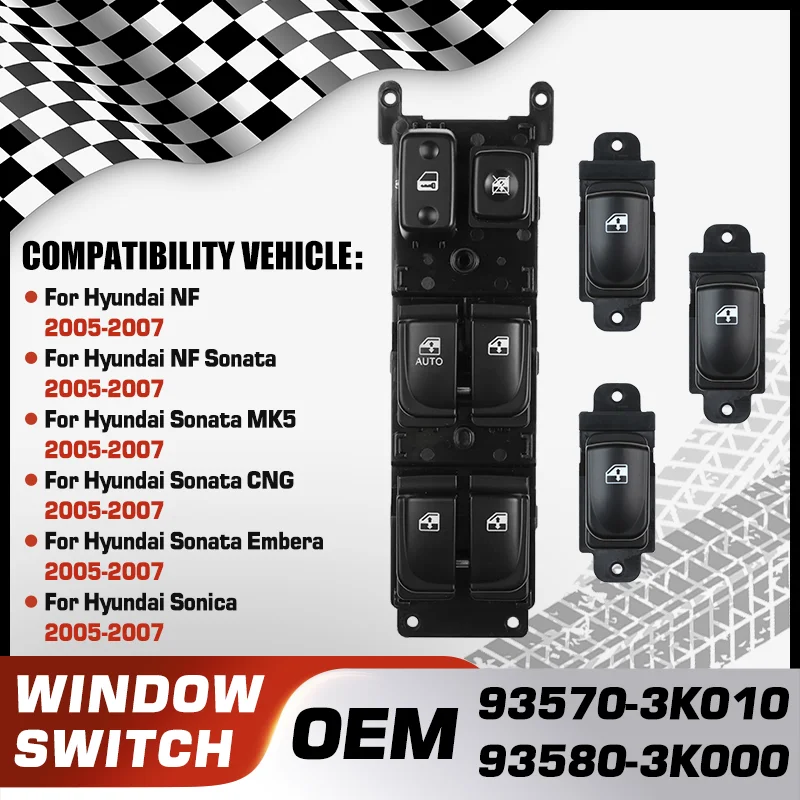 

Auto Electric Power Lifter Window Switch Button For Hyundai NF Hyundai NF Sonata Hyundai Sonata Hyundai Sonica 2005 2006 2007
