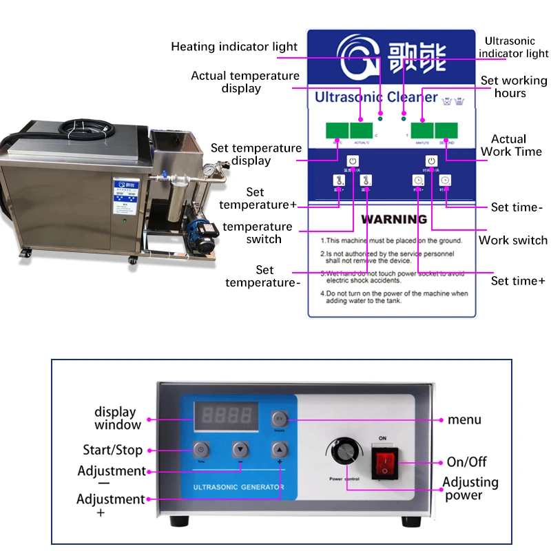 Ultrasonic cleaning machine Industrial stamping parts hardware automobile carbon deposition oil removal rust engine large filter