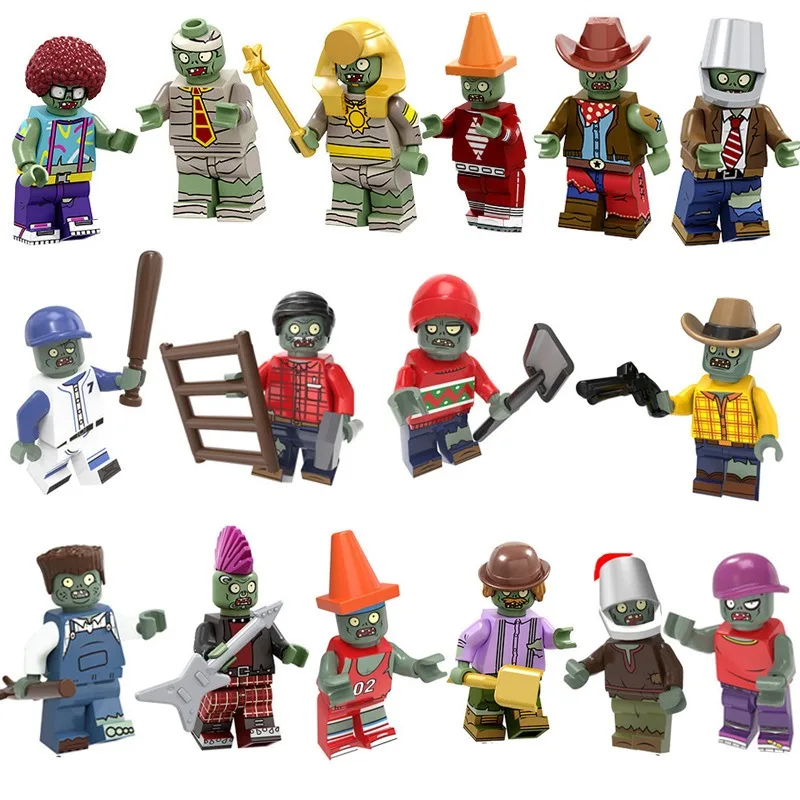 

Cross-border wholesale PG8197 PG8205 plant zombie game building block figurine small particle assembly toy