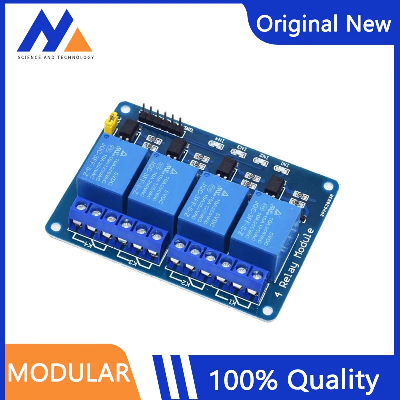 4 CH 5V 12V 24V relay module optocoupler isolation low level triggers microcontroller