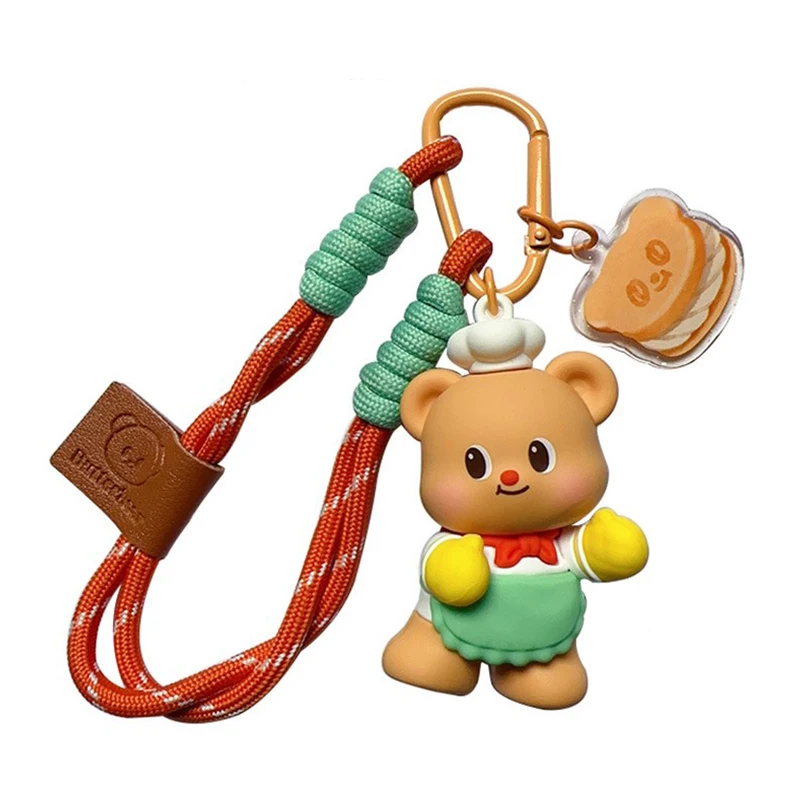 Butterbear Cute Keychain Bag Pendant Accessories Cute Cartoon Butter Bear Car Keychain Ring