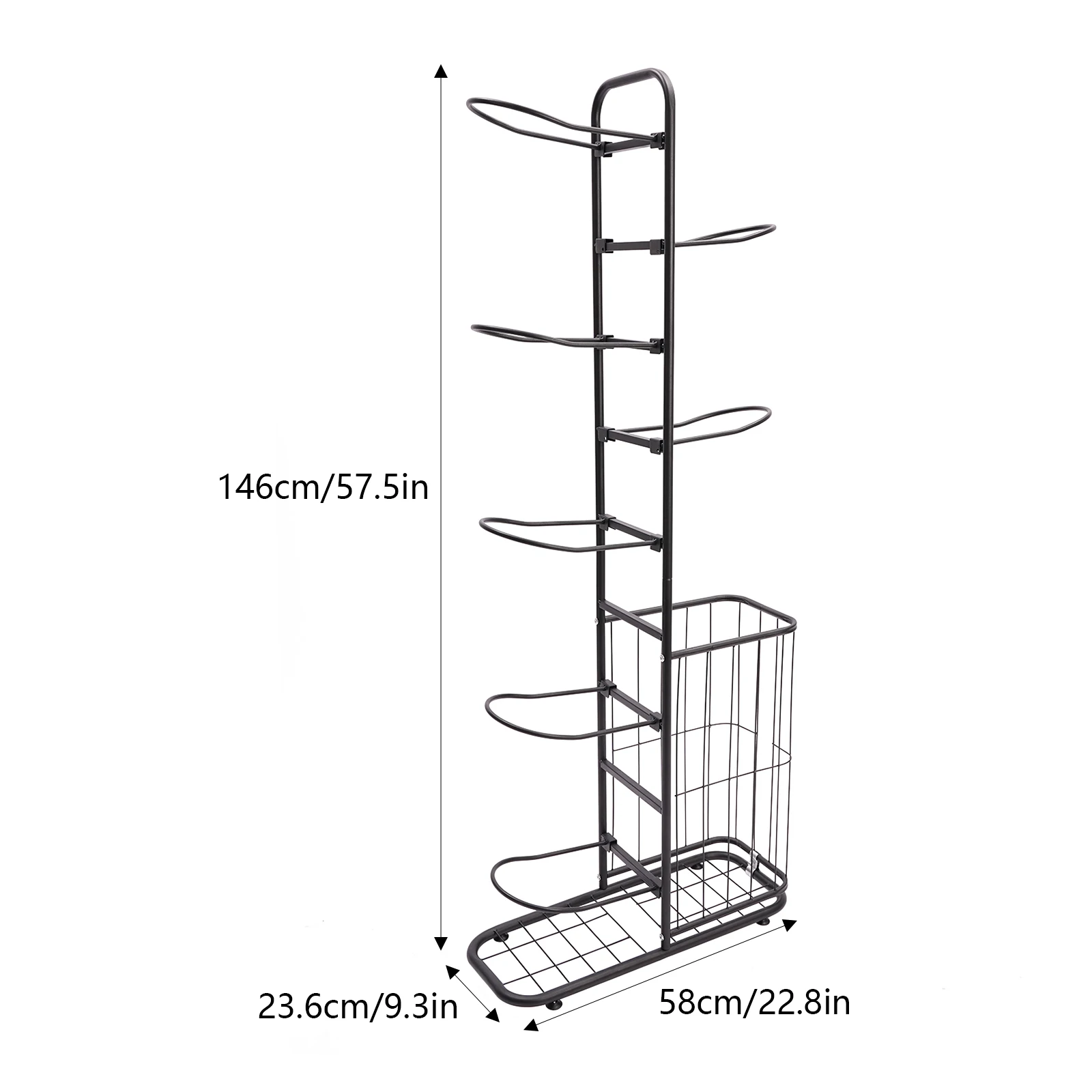 Household Kid's Ball Storage Rack for Indoor Use Freestanding Basketball Sports Equipment Storage Organizer for basketball