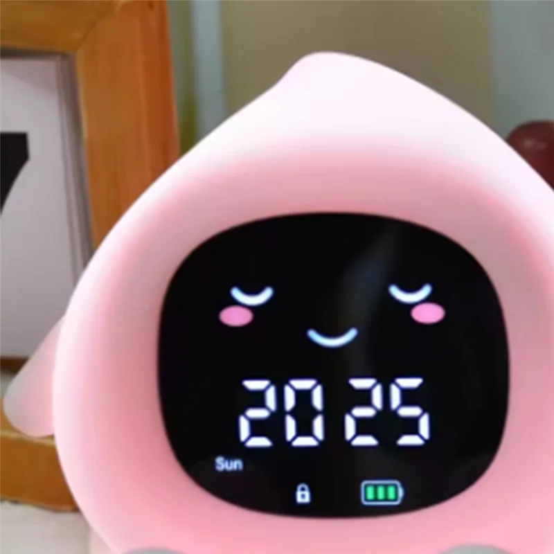 

Y45A-Alarm Clock For Kids 6-In-1 Fruit-Shape Toddler Sleep Training Clock Cute Touch Night Light For Children's Bedroom