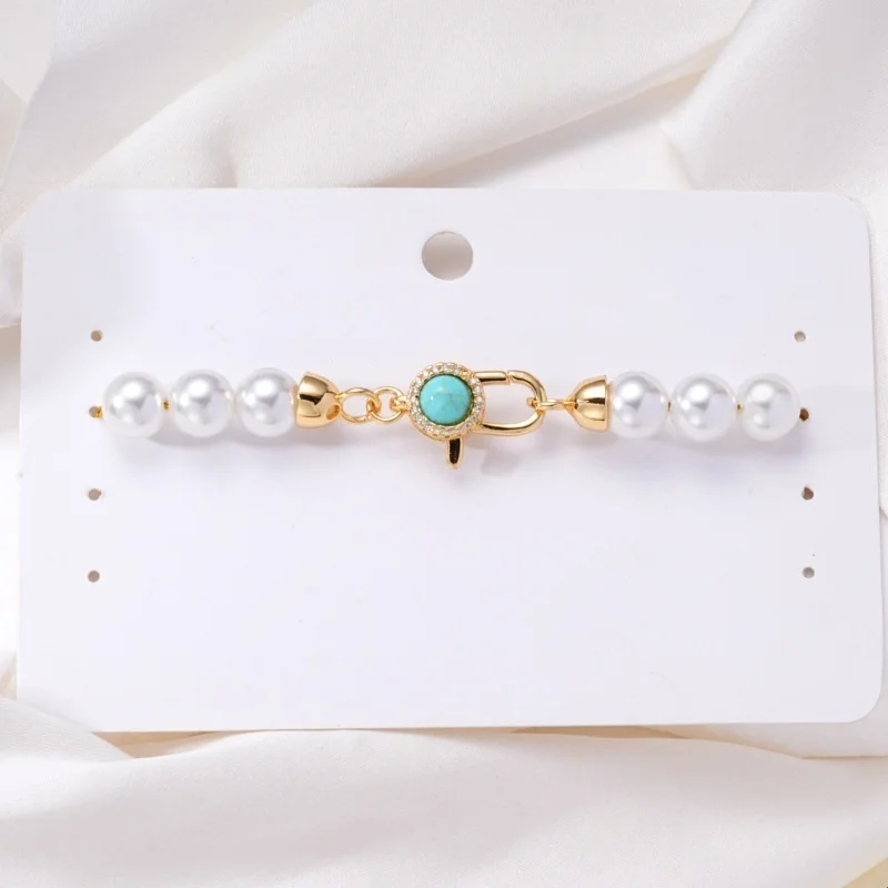 1pcs Pearl Necklace Bracelet Connecting Buckle Double Hanging Spring Press Lobster Buckle DIY Jewelry Making Material Accessorie