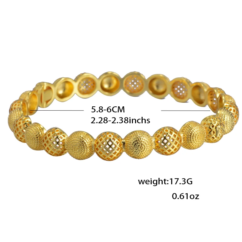 Luxury 24K Gold Color Bangles for Women Big Size Nigerian Bride Arabic Wedding Bracelets Jewelry Wholesale Party Gift