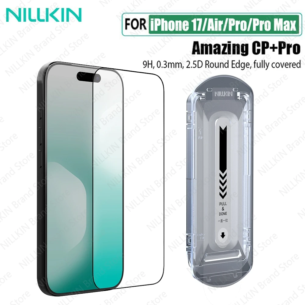 

Nillkin For iPhone 17 Pro Max / 17 Pro Tempered Glass CP+PRO Fully Screen Protector For iPhone17 / 17 Air With Installation Tool