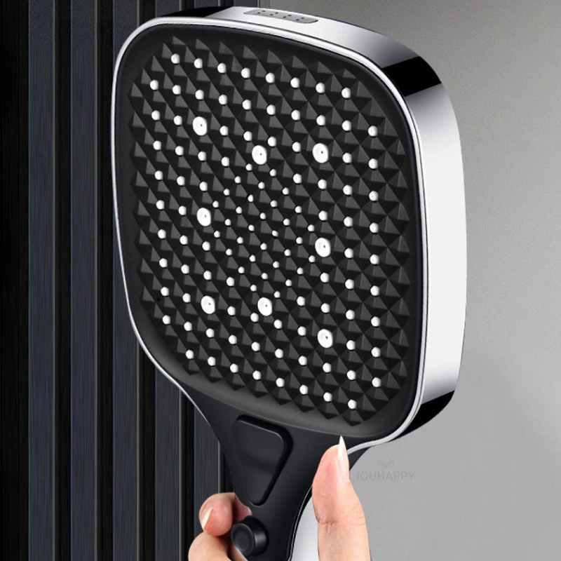 

15CM Big Panel Shower Head with Large Flow Massage Spray Nozzle 4 Jet Modes High Pressure Shower Head Bathroom Accessories