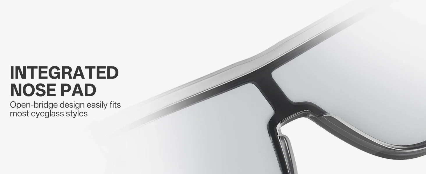 KAPVOE Neue Fitover Sonnenbrille UV400 Schutz Über Brille Träger Übergroße Quadratische Brille Männer Frauen Radfahren Laufen Gläser – Detail 6