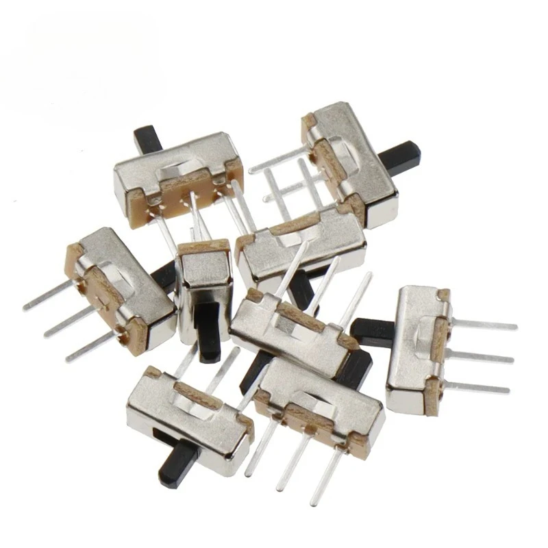 100PCS Toggle Switch SS12D00 DIP Slide Switch 3Pins SS12D00G3 The Power Switch Hand Shank 3MM