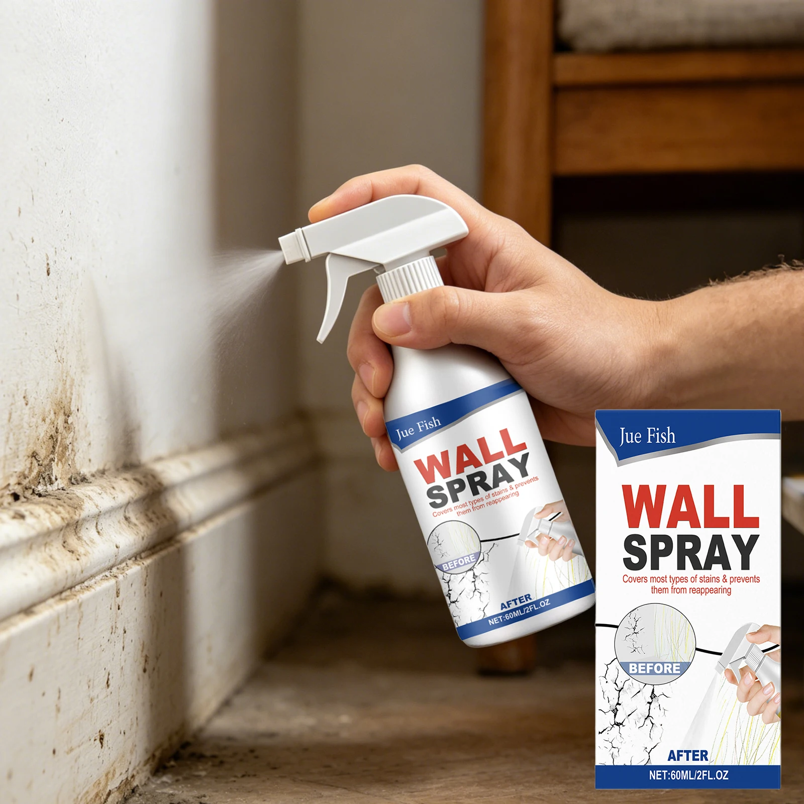 Magic Wall Repair Spray Covering Wall Stains Safe Quickly Fix Wall Flaws Peeling Home Interior Walls Renovation Spray Wall Paint