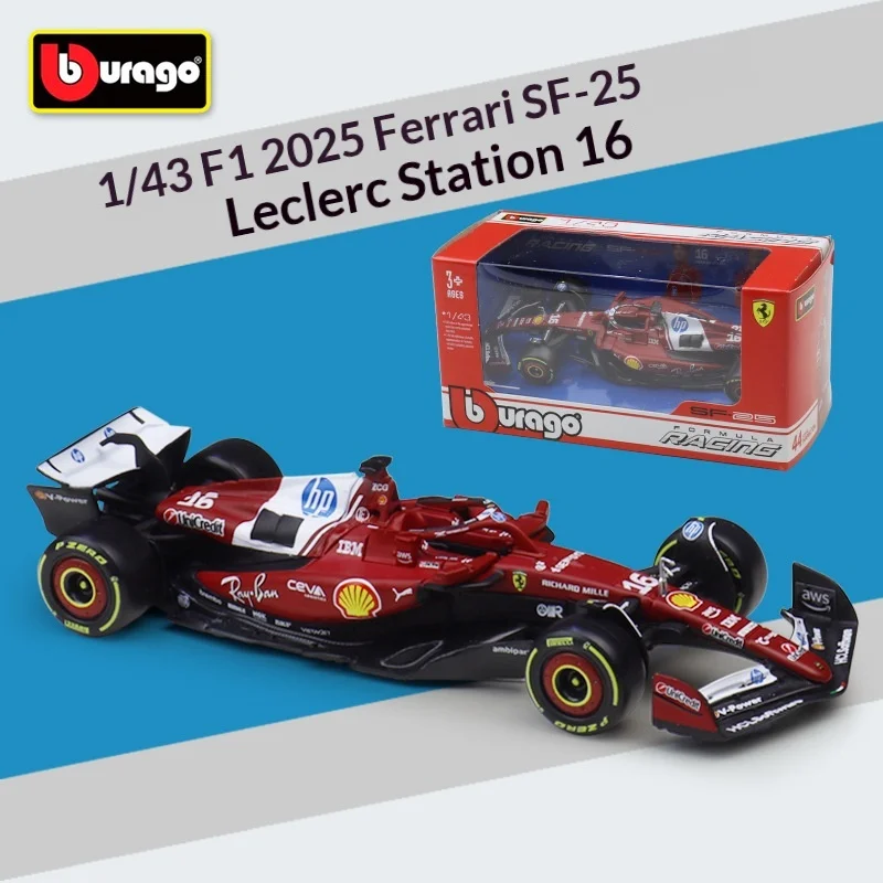 

Bburago 1:43 2025 Season F1 SF-25 Ferrari Alloy Die-cast Model, Officially Licensed Racing Replica for Collectors & Gift