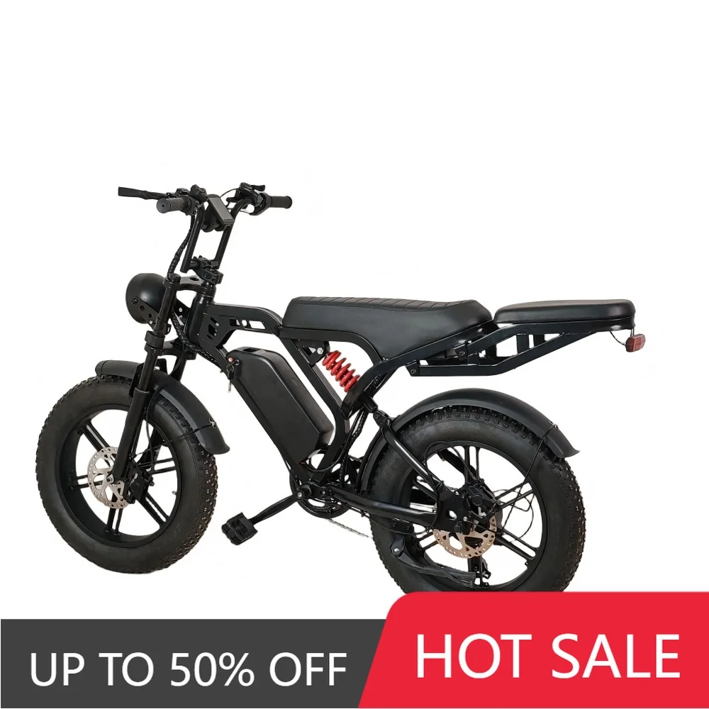RRE 20-Inch 750W electric power scooter 48V lithium battery rear wheel hub motor carbon steel frame adult electric bicycle, suit
