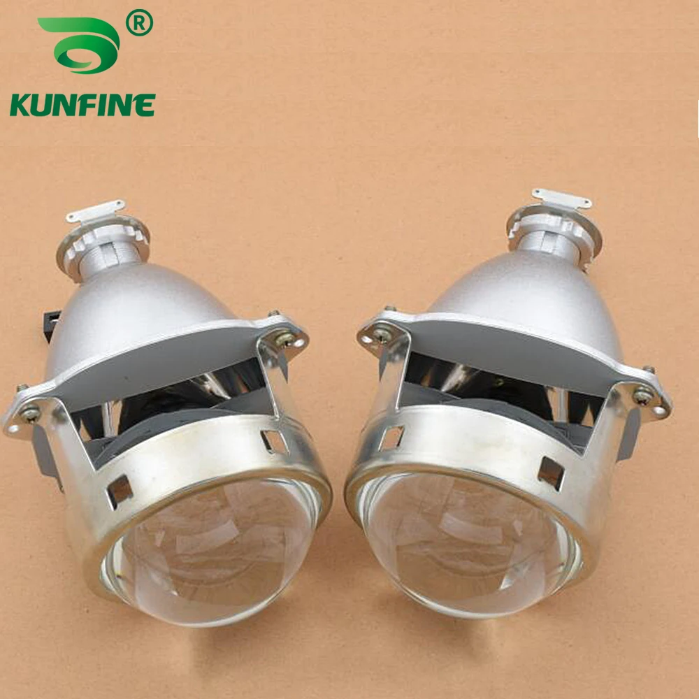 

KUNFINE 2PCS/lot 3.0 inch Bi-Xenon HID Projector Lens With high low beam with Angel eyes For car headlight