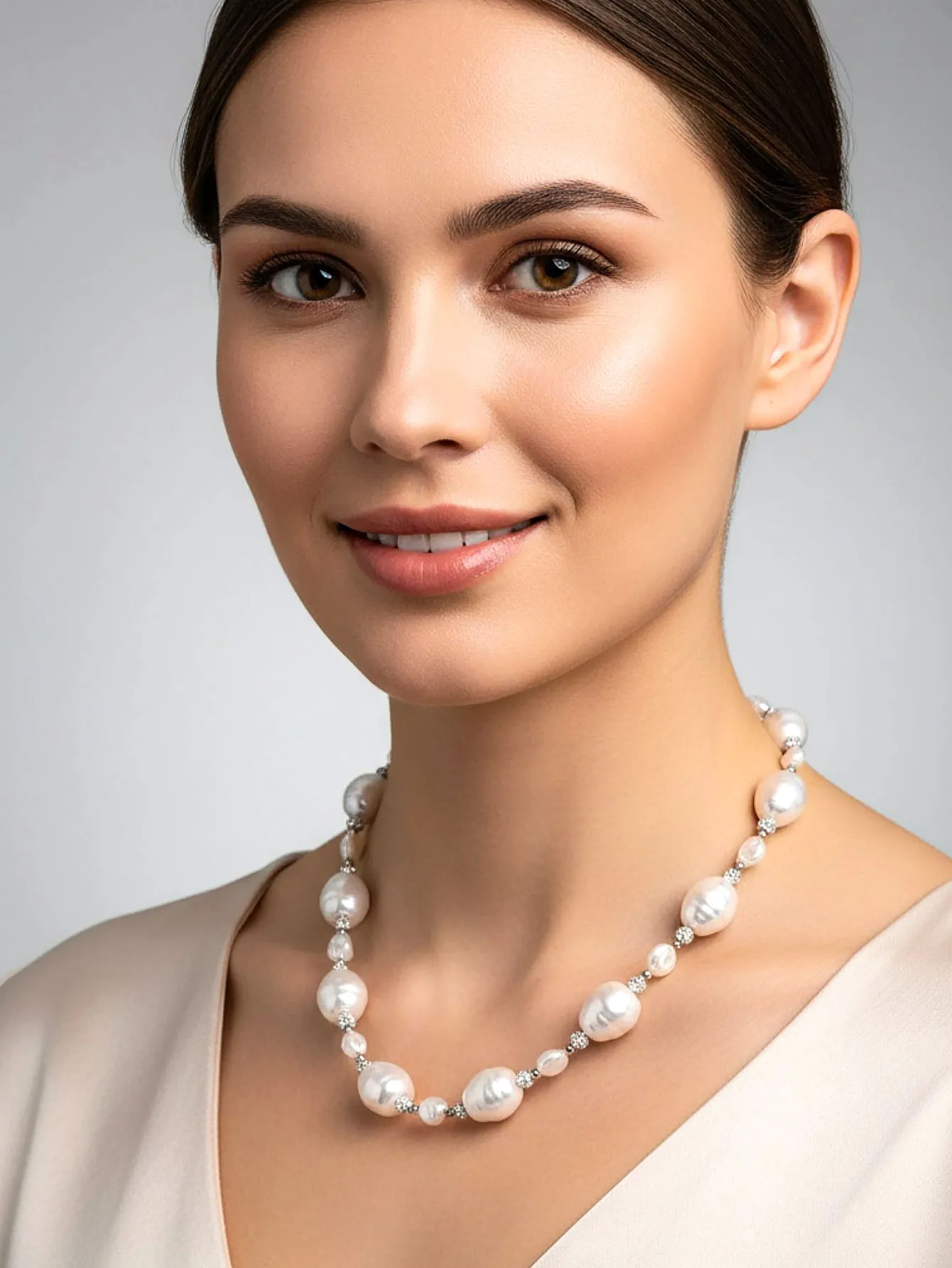 

2026New1PCS classic style handmade imitation large pearl necklace, women's jewelry for banquets and various occasions