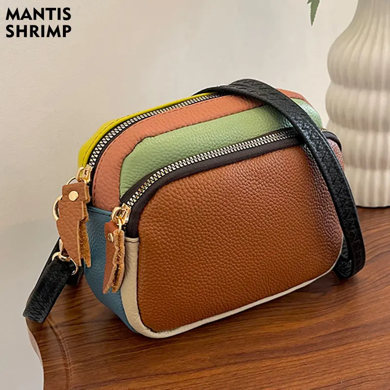 Color Random Leather Real Cowhide Women's Bag Fashion Messenger Bag Small Shoulder Bag Crossbody Bags Ladies Quality Bag New