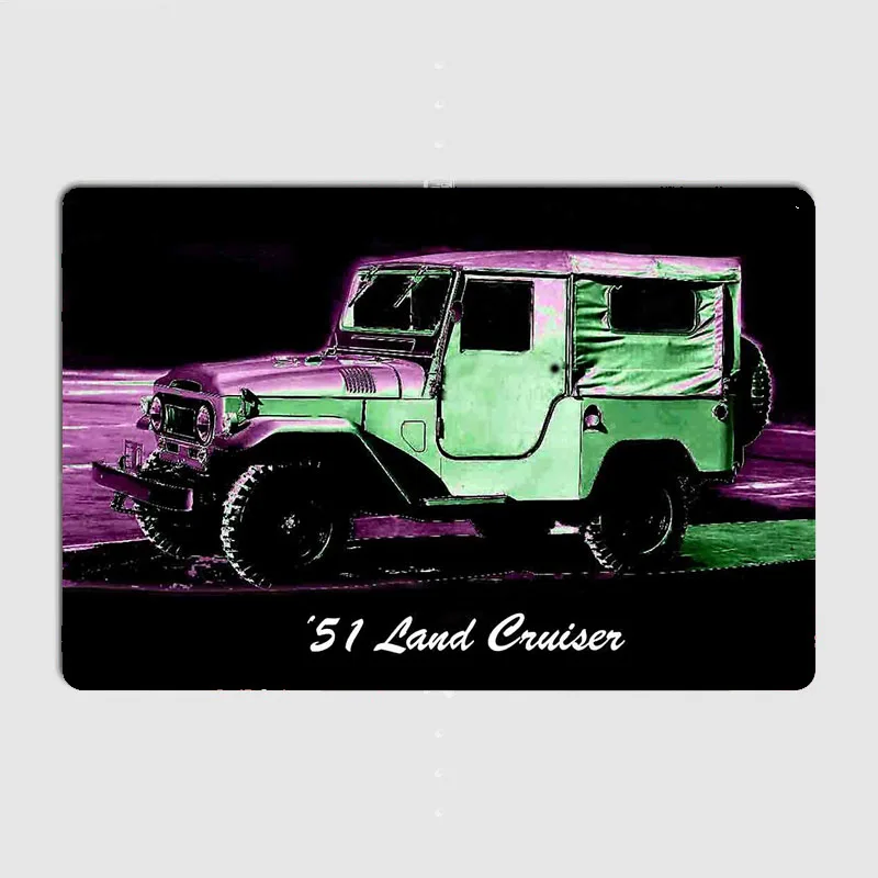 51 Landcruiser Classic Car Offroading Posters Metal Plaque Custom Garage Club Indoor Wall Decor Tin Sign Home Room Decor