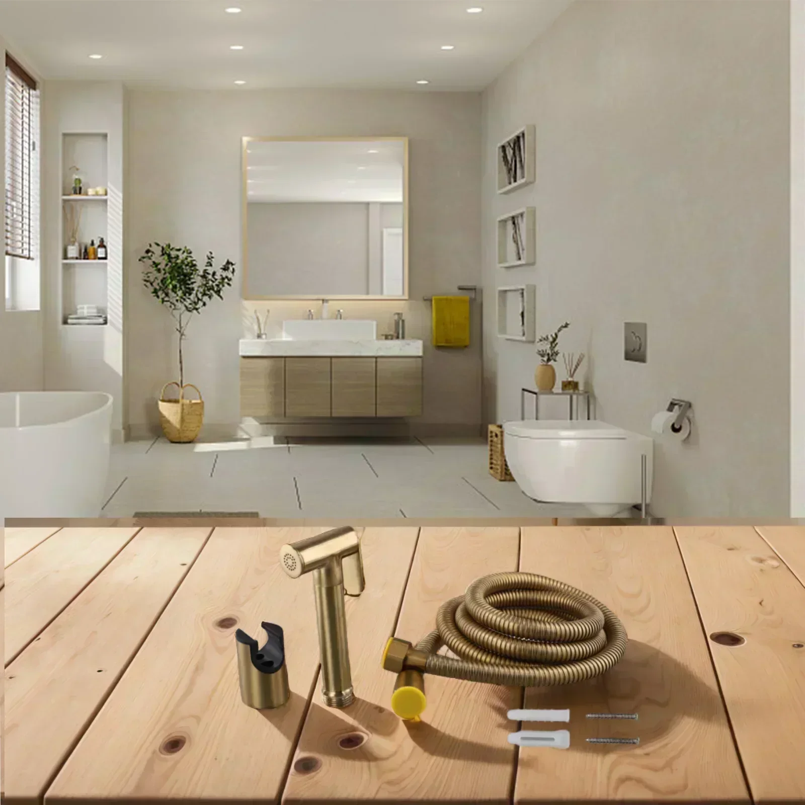 

Набор опрыскивателей для ванной комнаты, латунный опрыскиватель для биде, высококачественный латунный многоцелевой набор распылителей, устойчивый к ржавчине, для использования в ванной комнате