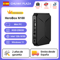 CHUWI Herobox Mini PC Intel 12th N100 Quad Core 8GB LPDDR5 256G SSD Windows 11 Wifi 6 Bluetooth 5.2 Wtih HD Port VGA 3.5mm Port