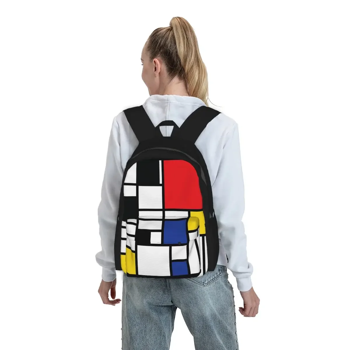 Piet Mondrian De Stijl Backpack Student BookBag Children School Bag Computer Shoulder Bags for Men Women