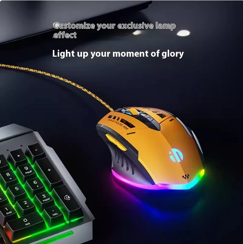 Infike W6 Wired Esports Mouse Game specifico Rgb meccanico Macro programmazione Computer Home Office Game Mouse