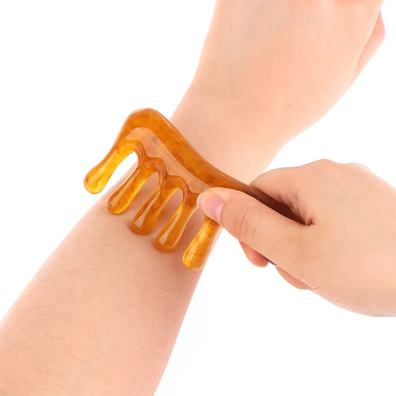 1 Pc Hair Care Tool High Quality Natural resin Horn Pocket Comb Wide Toothed Comb SPA Guasha Scalp Massage Brush