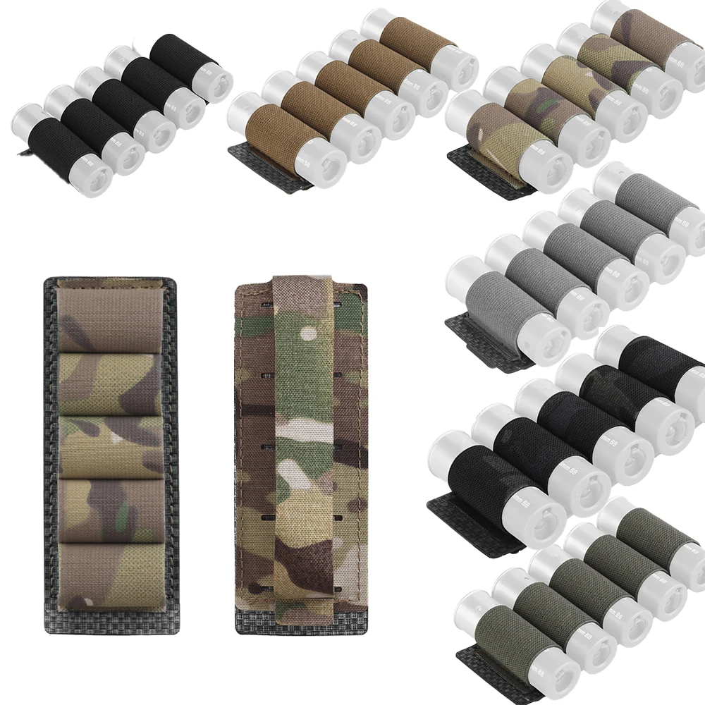 5 Round Hunting Shotgun Shell Stock Bullet Pouch Molle Hard Backplate Laser Cutting Processing Vest Hanging Sticker