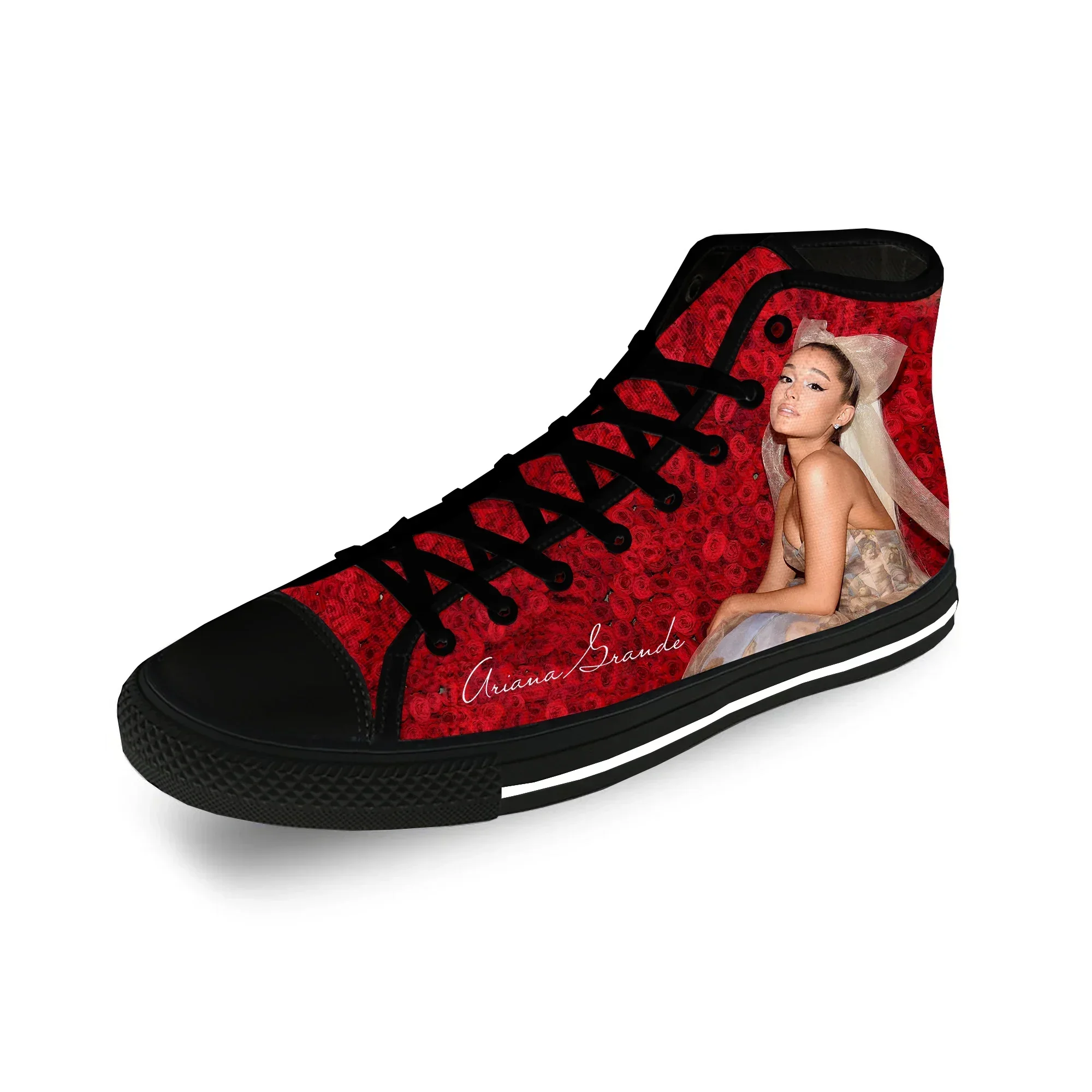 

Grande Pop Singer Music Ariana Casual Cloth 3D Print High Top Canvas Fashion Shoes Men Women Lightweight Breathable Sneakers