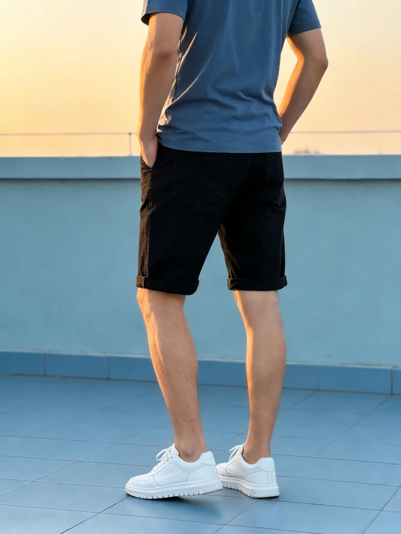 

Мужские черные джинсовые шорты скинни в стиле Y2K: модные уличные брюки для мужчин