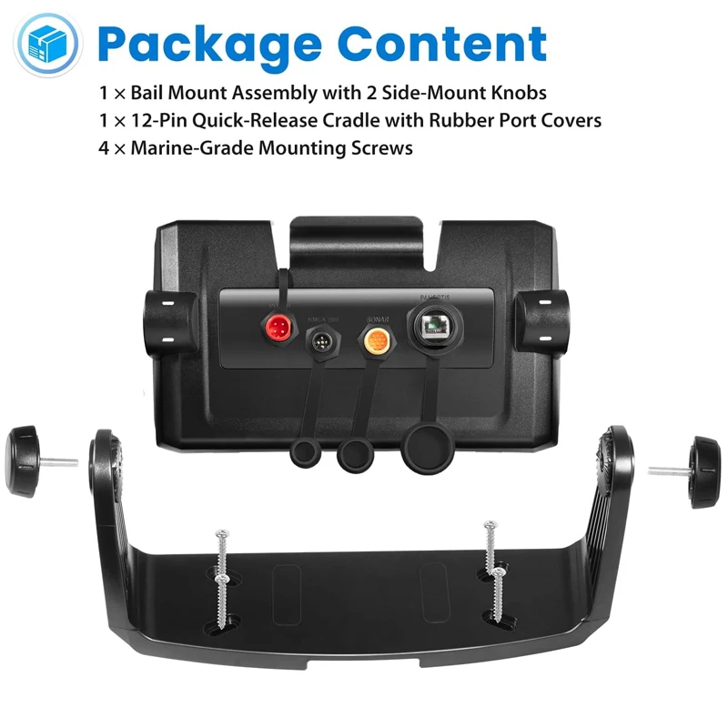 Bail Mount with Quick-Release Cradle (12-Pin) for Garmin ECHOMAP Plus & UHD 9-Inch Fishfinders and Chartplotters, 010-12673-03