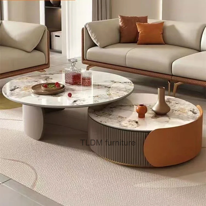 Luxury Round Nordic Coffee Table Dining Hallway Home Decor Coffee Table Console Table De Chevet Tv Stand Living Room Furniture