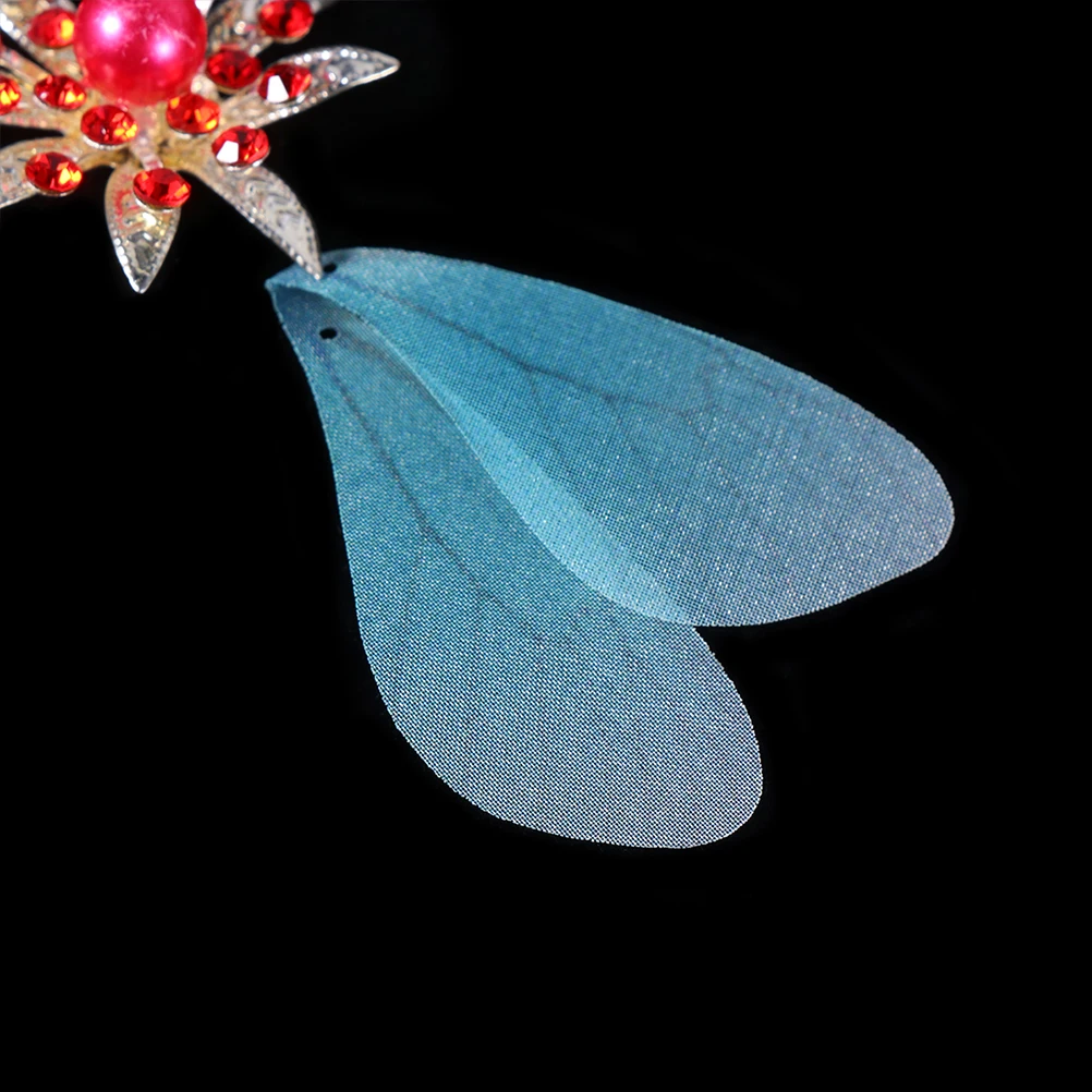 

50pcs Simulated Dragonfly Wing Decors Handmade Earring Accessories Artificial Wing Shape Design Light Blue For Brooch