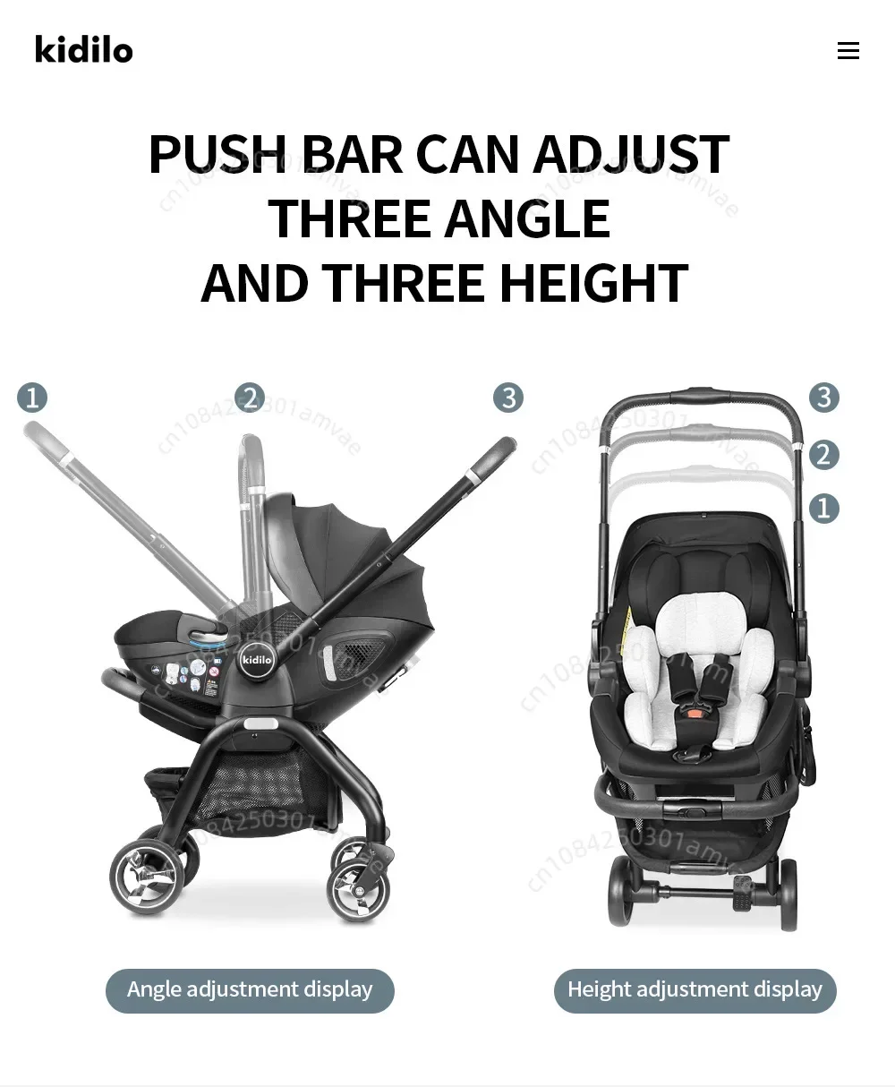Tragbare Babywagen (einschließlich Babykörbchen für Neugeborene) und multifunktionale Babywagen, die aus der EU versendet werden – hochwertige, zusammenklappbare Babywagen. – Detail 7