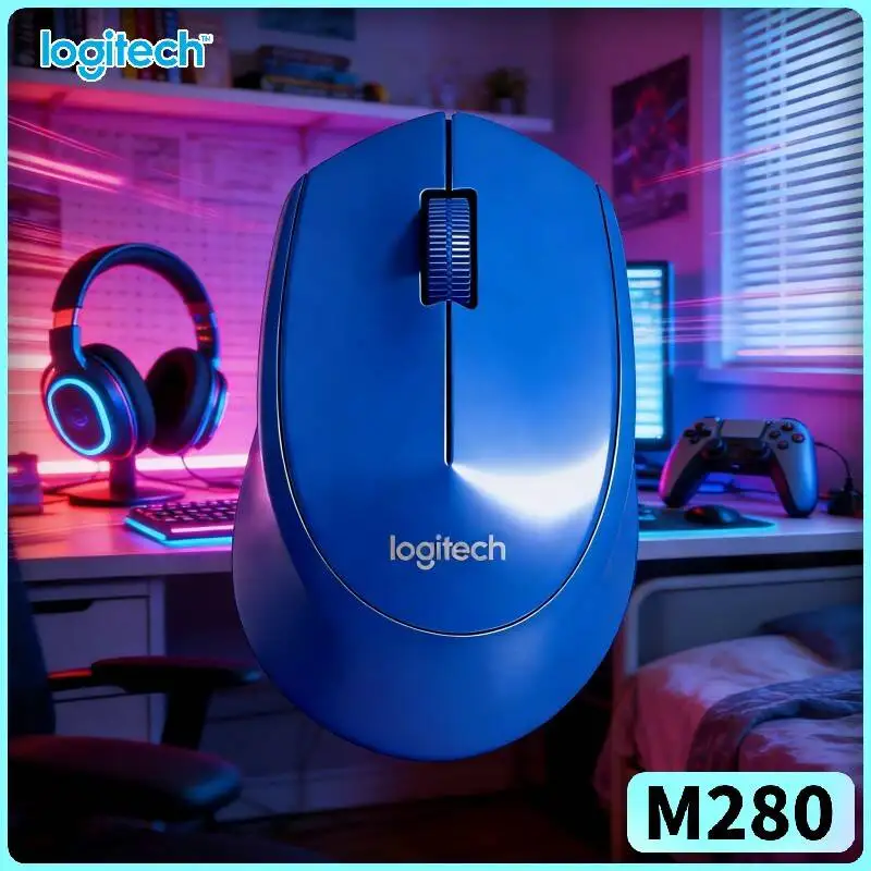 Ratón Óptico Inalámbrico Logitech M280 con Sensor Interno a Prueba de Polvo, 2.4GHz, 1000 DPI, Control de Movimiento Preciso para Windows, Mac y PC